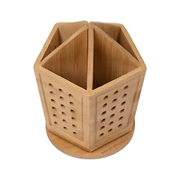 Mind Reader Lattice Collection Rayon from Bamboo 5-Section Pen & Accessory Carousel