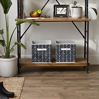 DII® 11" Black Herringbone Storage Cube, 2ct.