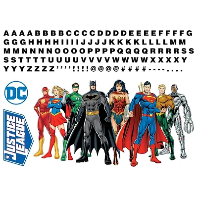 RoomMates Justice League Peel & Stick Giant Wall Decal Set with Alphabet