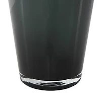 Green Glass Floral Tulip Inspired Ombre Vase with Wavy Opening