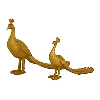 Gold Peacock Sculpture Set