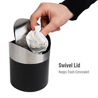 Mind Reader 0.4gal. Black Mini Countertop Trash Can, 2ct.