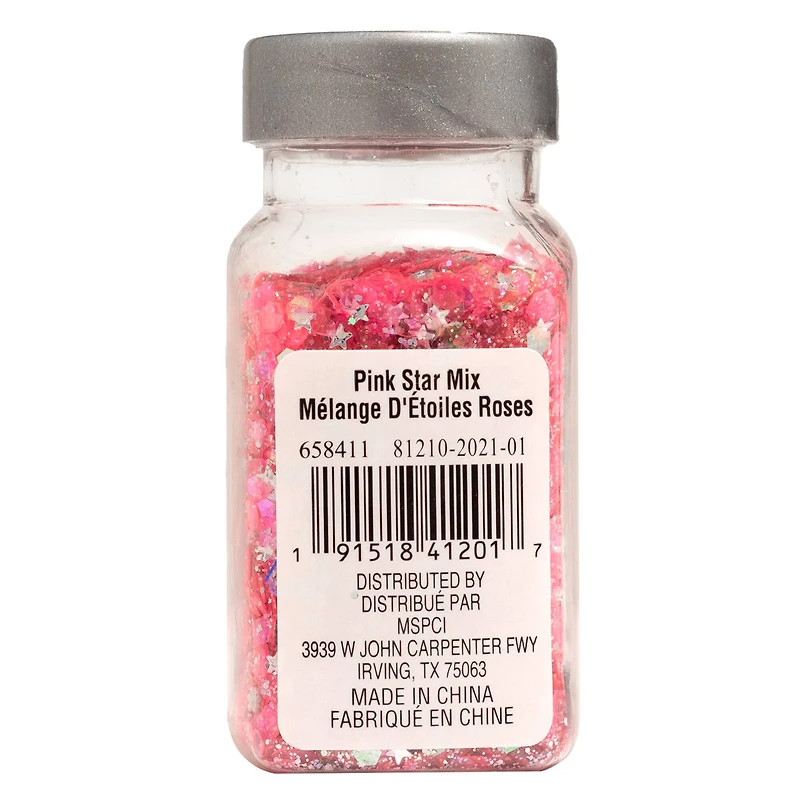 Pink Star Mix Specialty Polyester Glitter by Recollections™, 1.09oz.