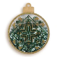 Wonderland Crafts Green & Gold Ball Ornament Bead Embroidery Kit