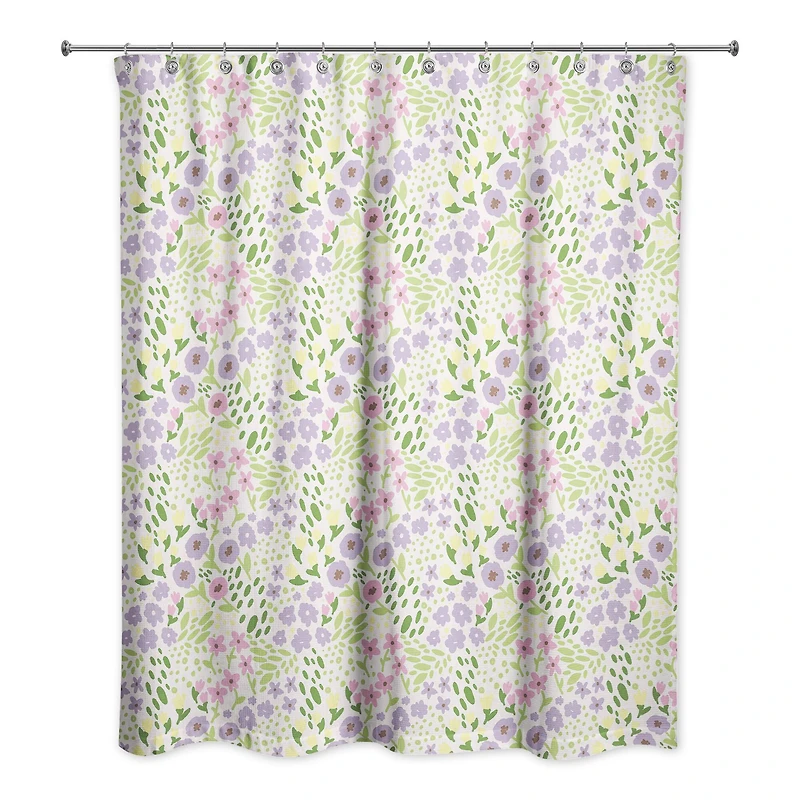 Whimsical Spring Floral Shower Curtain 71" x 74" Shower Curtain