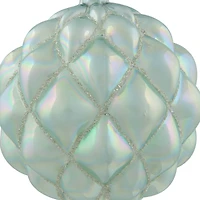 Iridescent Glass Christmas Ball Ornament - Blue - 4.5"