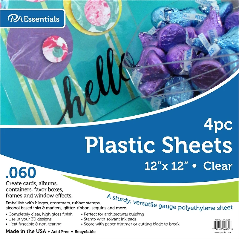 PA Paper™ Accents Clear 12" x 12" .060" Plastic Sheet, 4 Sheets