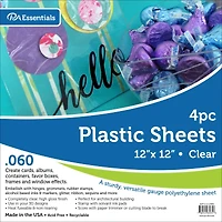 PA Paper™ Accents Clear 12" x 12" .060" Plastic Sheet, 4 Sheets