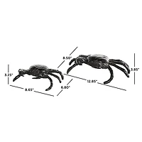 Black Aluminum Metal Crab Sculptures, 2ct.
