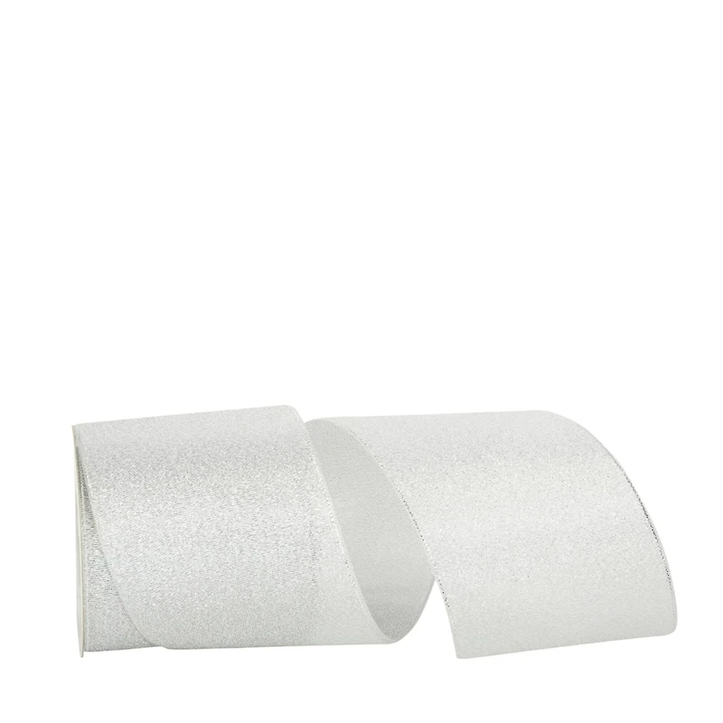 JAM Paper 3" x 10yd. Silver Woven Shimmer Wired Ribbon