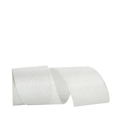 JAM Paper 3" x 10yd. Silver Woven Shimmer Wired Ribbon
