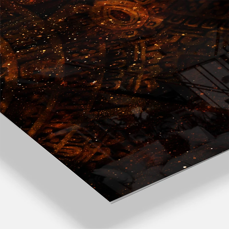 Designart 'Ancient Mayan Calendar Collage Modern Multipanel Wall Clock