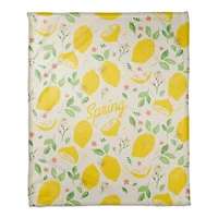 Spring Lemon Fleece Throw