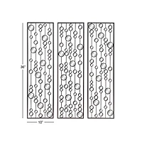 36" Black Metal Glam Abstract Panel Wall Décor Set, 3ct.