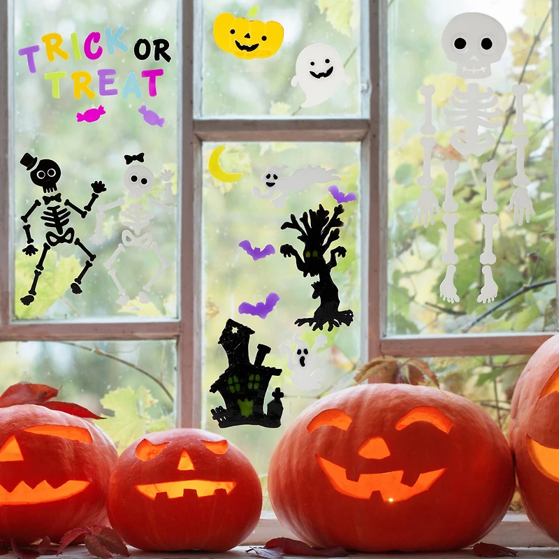 Double Sided Halloween Gel Window Clings, 4ct.
