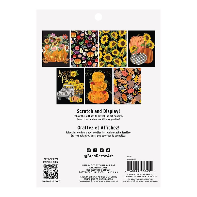 Brea Reese™ 6" x 8" Fall Harvest Scratch Art Paper Pad