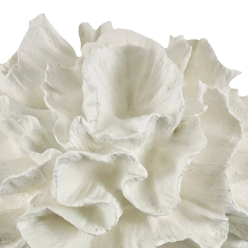 9" Cream Resin Coral Textured Sculpture