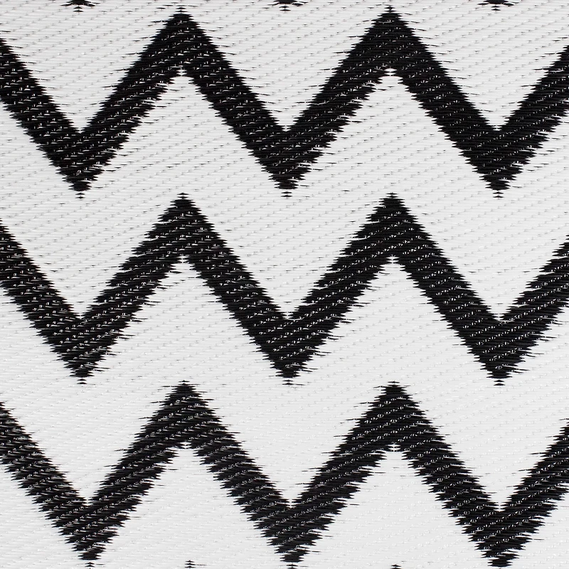 Black & White Chevron Rectangular Outdoor Area Rug, 4ft. x 6ft.