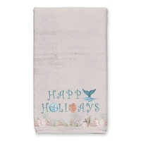 25" Happy Holidays Coastal Christmas Tea Towel Set