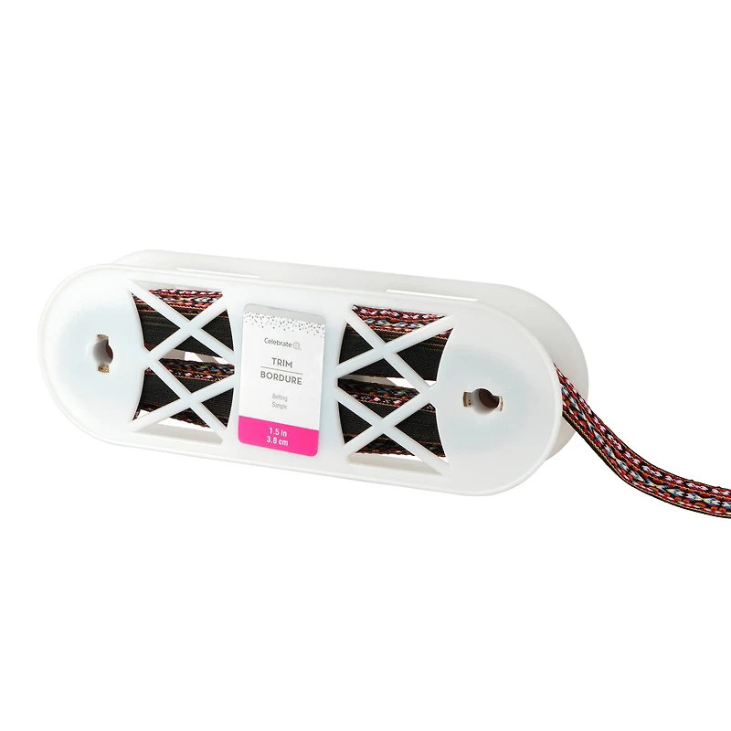 1.5" Black & Red Embroidered Belting Ribbon by Celebrate It®