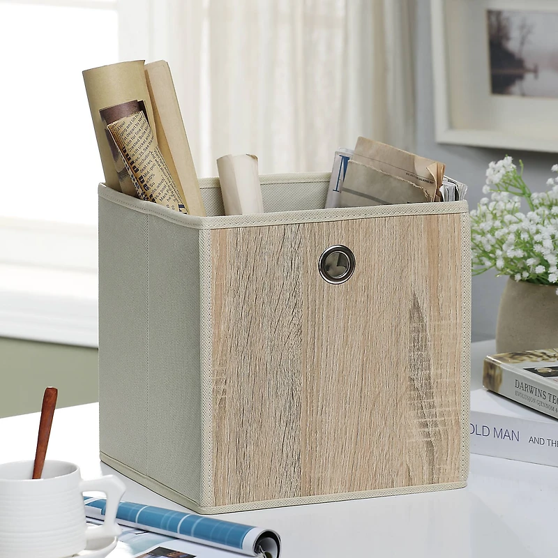 Organize It All Faux Wood Storage Cube