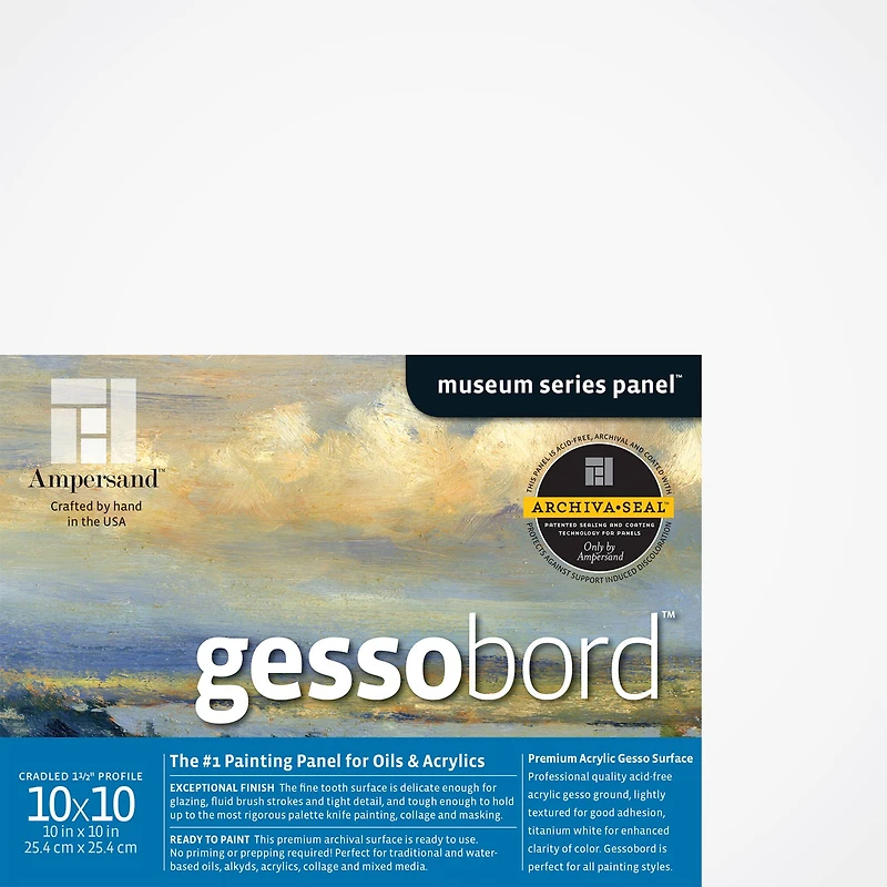 Ampersand™ Gessobord™ Museum Series Cradled 1.5" Profile Panel