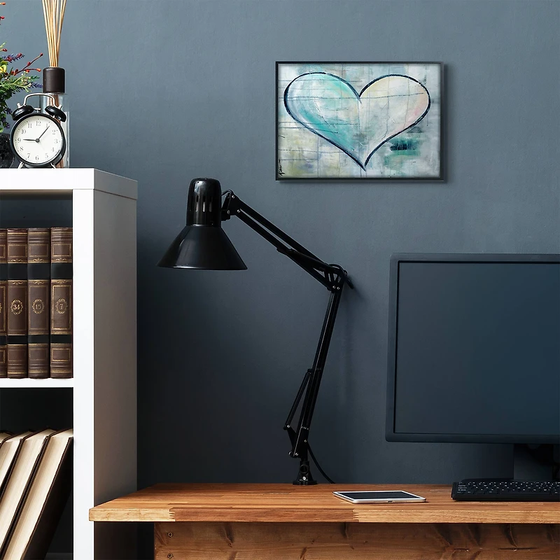 Stupell Industries Blue & White Graffiti Heart Framed Wall Art