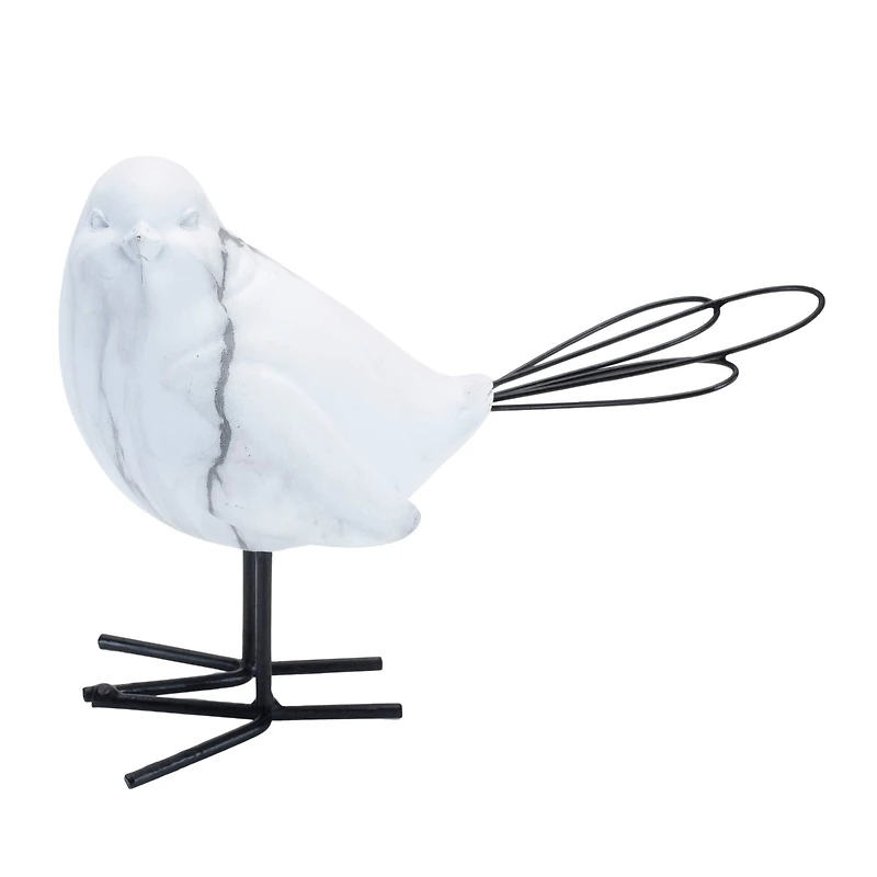 Marble Print Bird Figurines Set