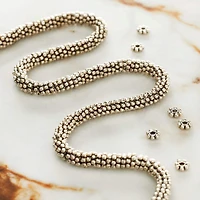 Silver Small Dot Rondel Metal Beads, 4mm by Bead Landing™