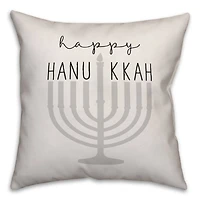 Happy Hanukkah Menorah 18x18 Spun Poly Pillow