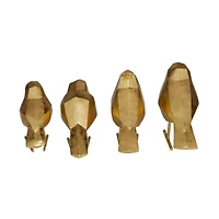 Set of 4 Gold Polystone Glam Sculpture, 6" x 3" x 6"