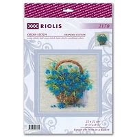RIOLIS Forget Me Nots in a Basket Counted Cross Stitch Kit