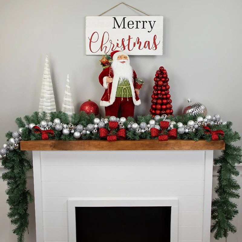 6ft. Shatterproof Silver Christmas Ornament Garland