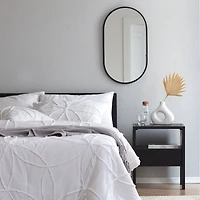 Habitat Pluto 28" Black Oval Wall Mirror