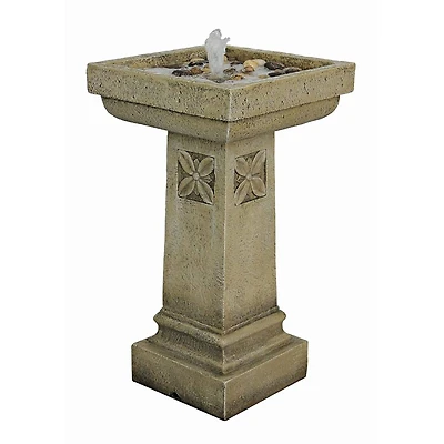 Design Toscano 2.3ft. Beige Chapel Manor Pedestal Garden Fountain