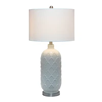 Lalia Home 30" Argyle Classic White Table Lamp with Fabric Shade