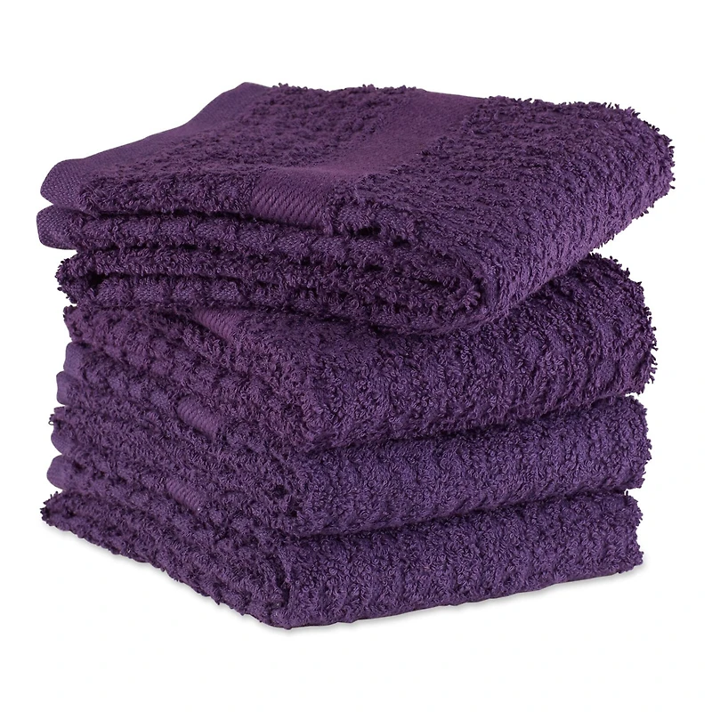 DII® Solid Eggplant Waffle Terry Dishtowel, 4ct.