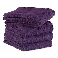 DII® Solid Eggplant Waffle Terry Dishtowel, 4ct.
