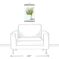 Designs Direct Potted Fern Teak Hanging Canvas