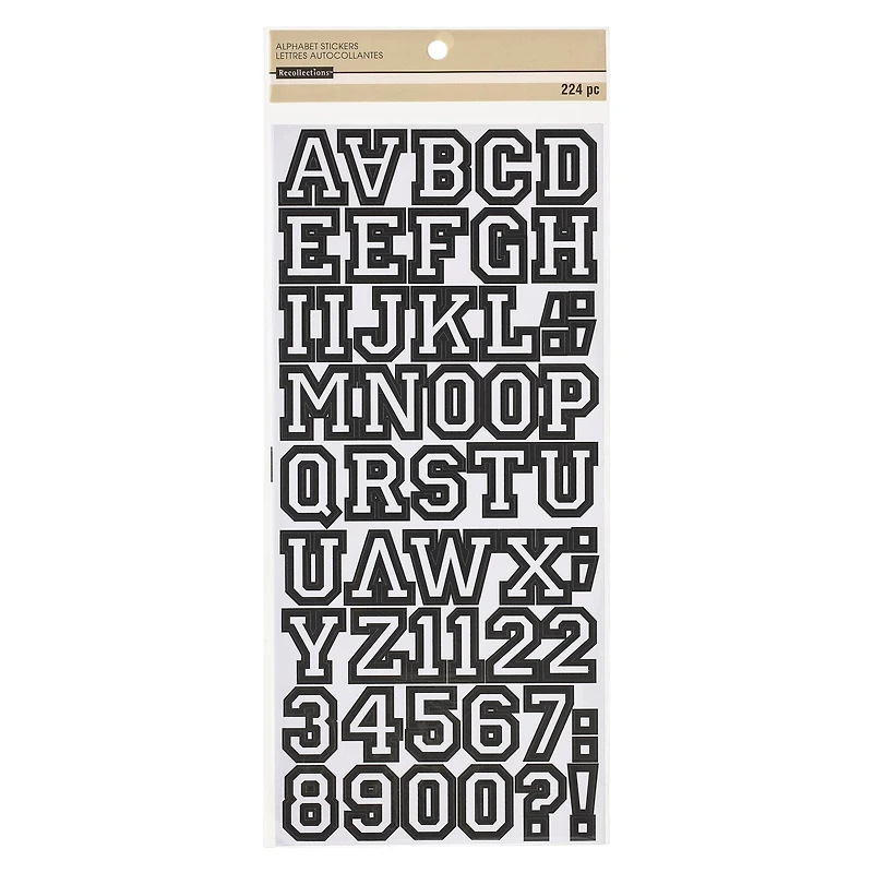 Black Letterman Alphabet Stickers by Recollections™