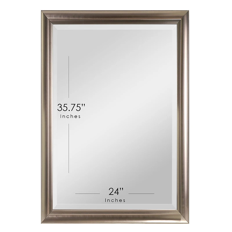 Head West Brushed Nickel Framed Wall Mirror
