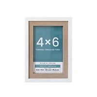 Basics™ 4" x 6" White & Natural Two-Tone Frame by Studio Décor®
