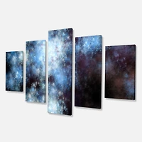 Designart - Blue White Starry Fractal Sky - Contemporary Art on Canvas