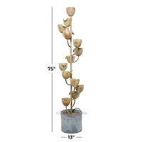 Copper Metal Rustic Fountain, 75" x 13" x 13"