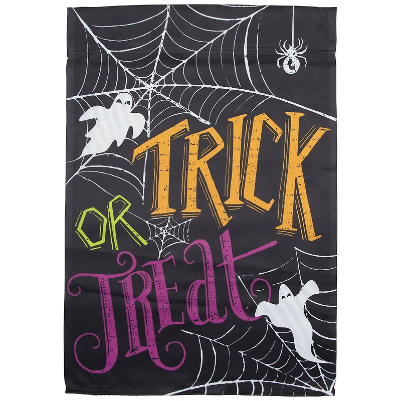 28" x 40" Spider Webs & Ghosts Trick or Treat Outdoor Garden Flag