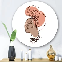 Designart - One Line Portrait of African American Woman IV