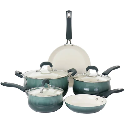 Oster Corbett 8-Piece Blue Nonstick Aluminum Cookware Set
