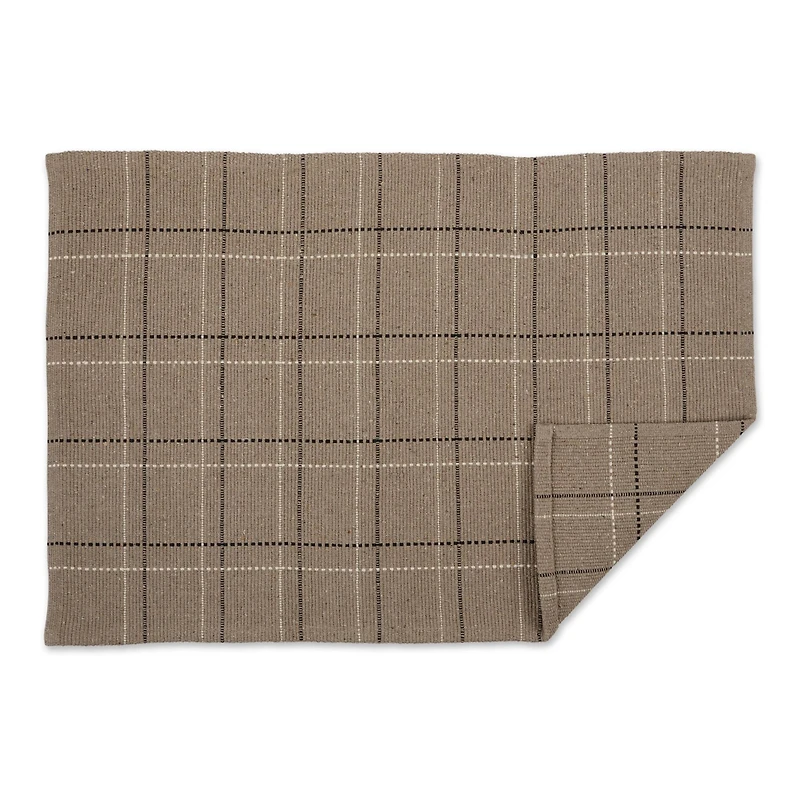 DII® Stone Variegated Plaid Recycled Yarn Rug Set, 2ft. x 3ft.