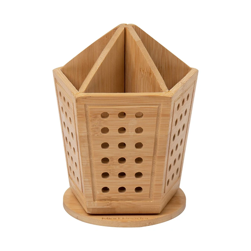 Mind Reader Lattice Collection Rayon from Bamboo 5-Section Pen & Accessory Carousel
