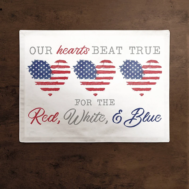 Our Hearts Beat True Cotton Twill Placemat